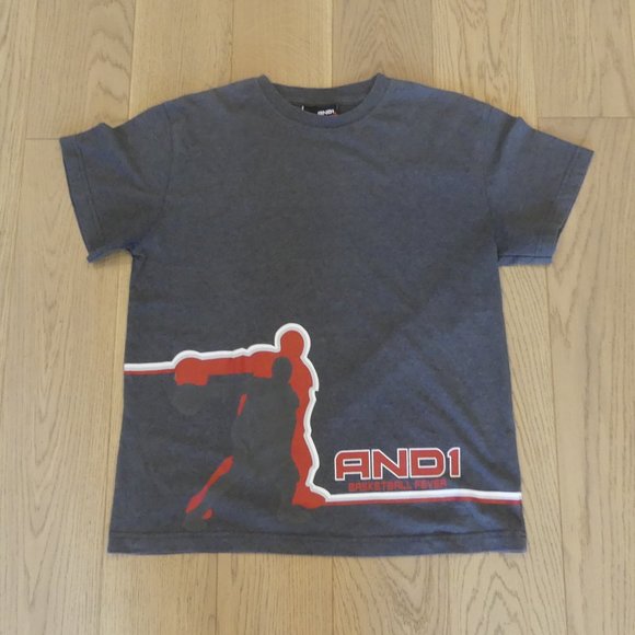 And One Basketball And1 Basketball Vintage Grey Large T-shirt - Picture 1 of 3